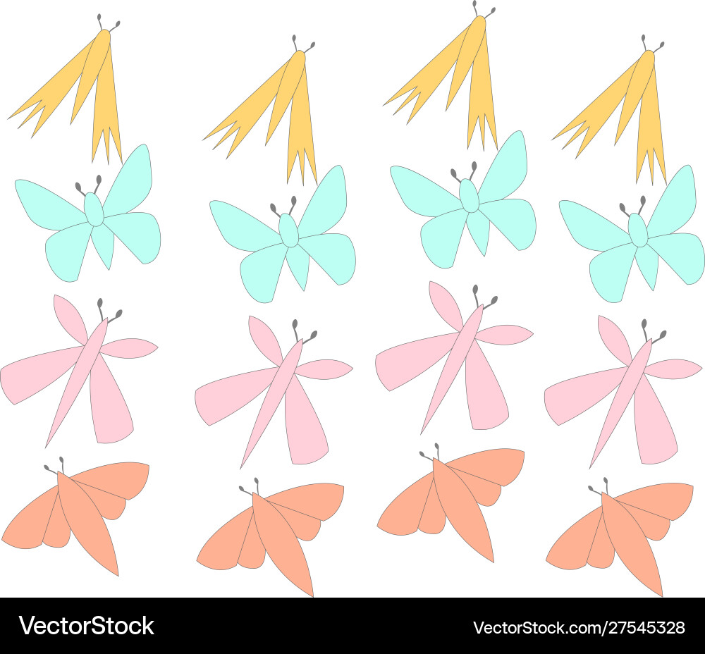 Colorful butterfly pattern for background notebook Vector Image