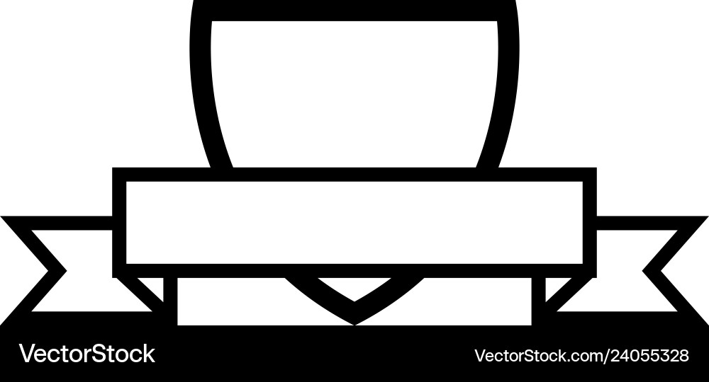 Crest shield with ribbon icon design template Vector Image