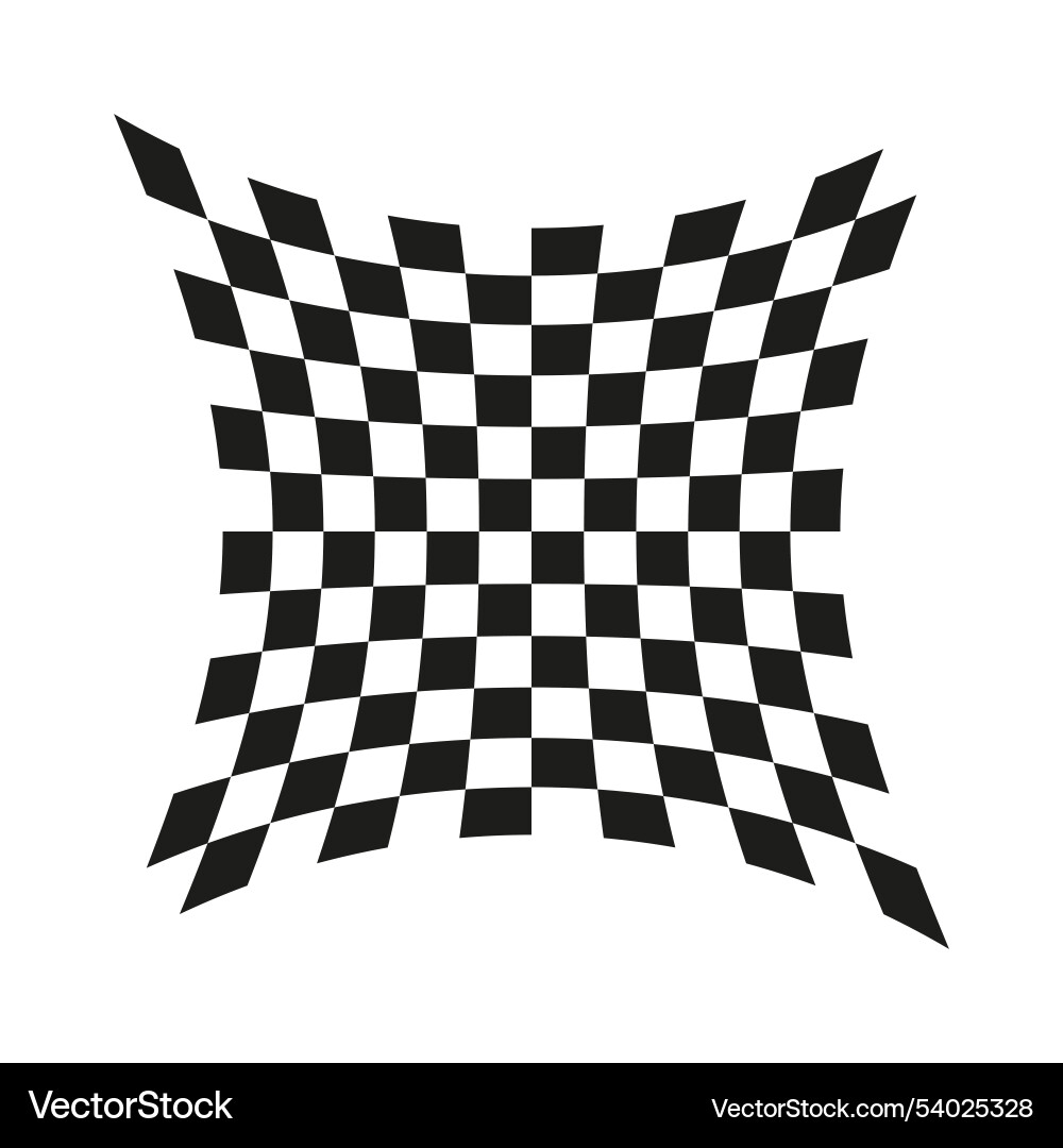 Distorted checkerboard pattern warped square grid vector image