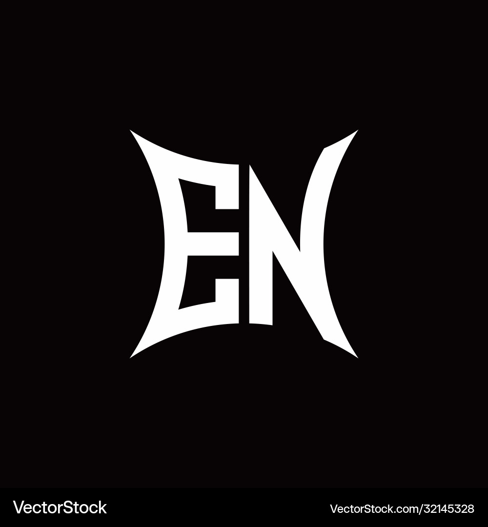 En monogram logo with sharped shape design En monogram logo with sharped shape design Vector Image