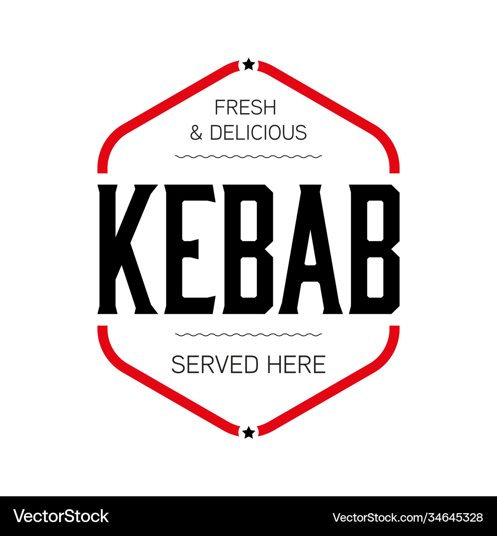 Frische Kebab Stempelschild Jahrgang Vektorbild