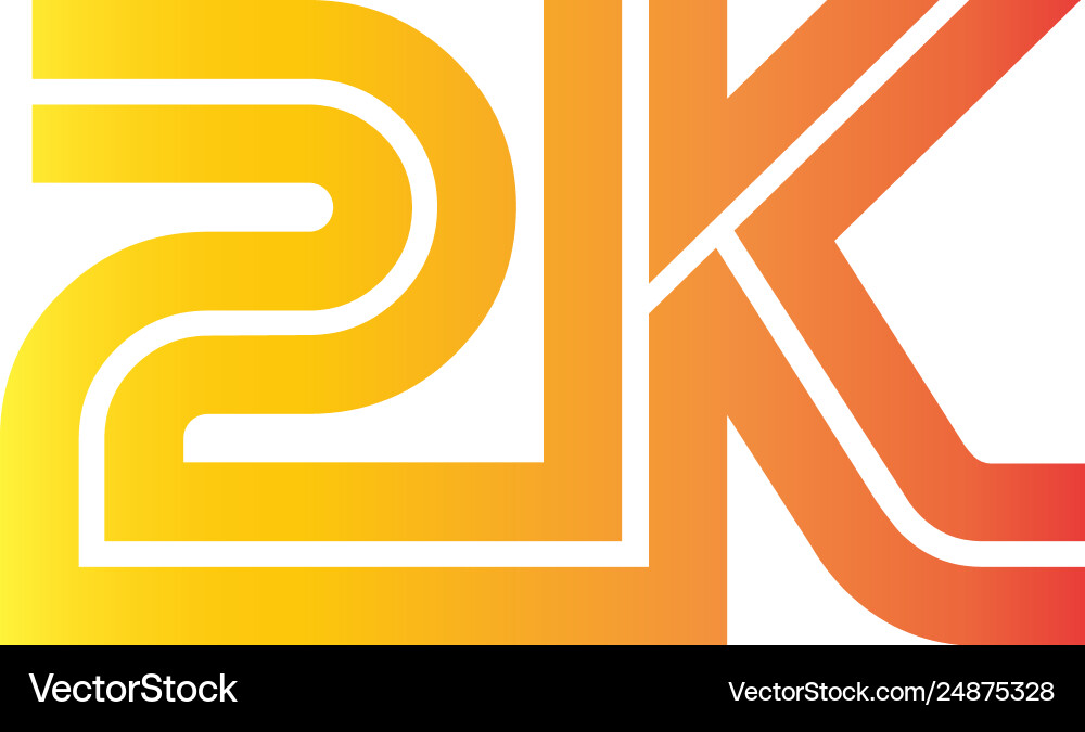 Initial letter 2k design logo template – Royalty-Free Vector | VectorStock