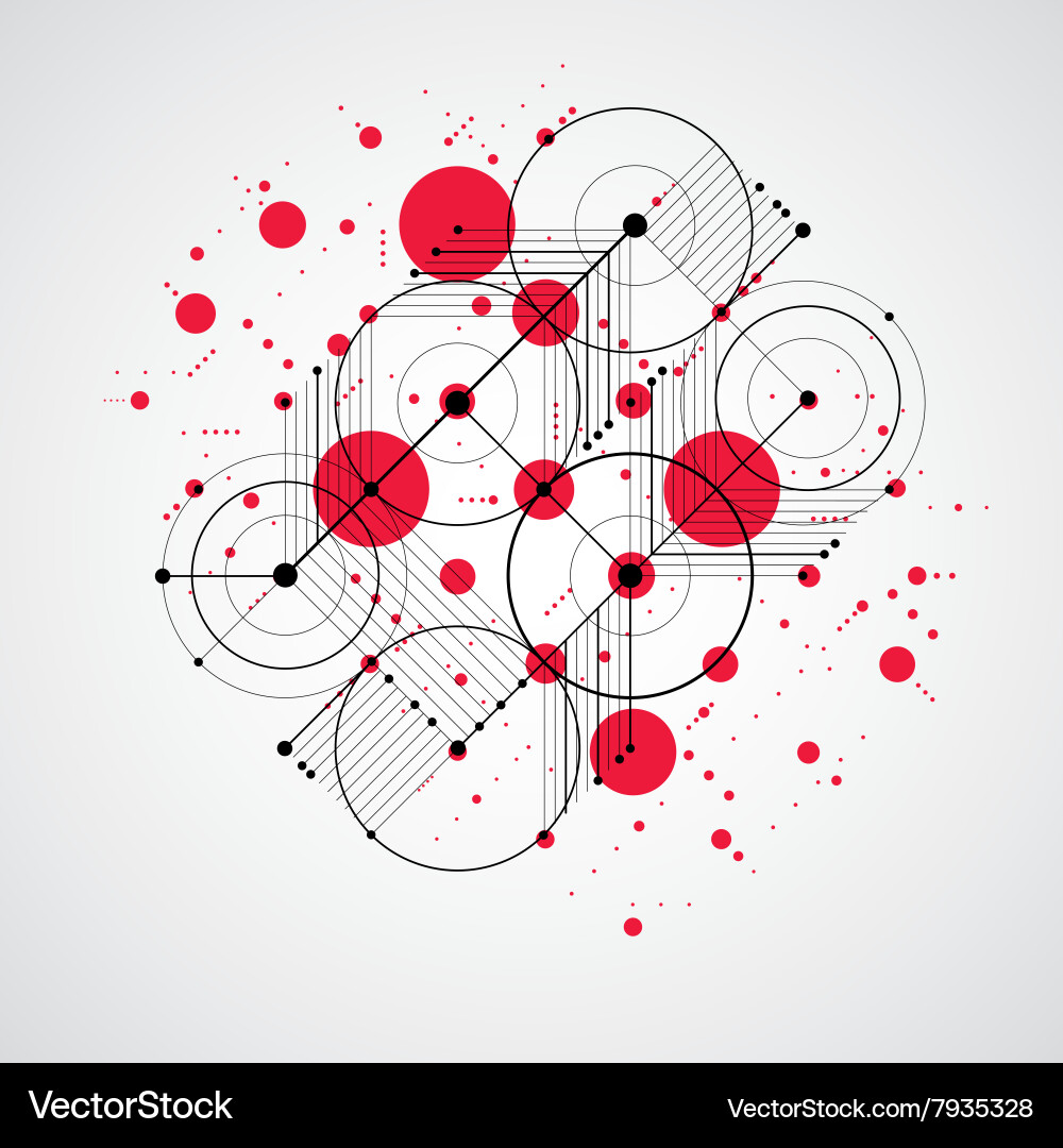 Modular bauhaus red background created from simple vector image