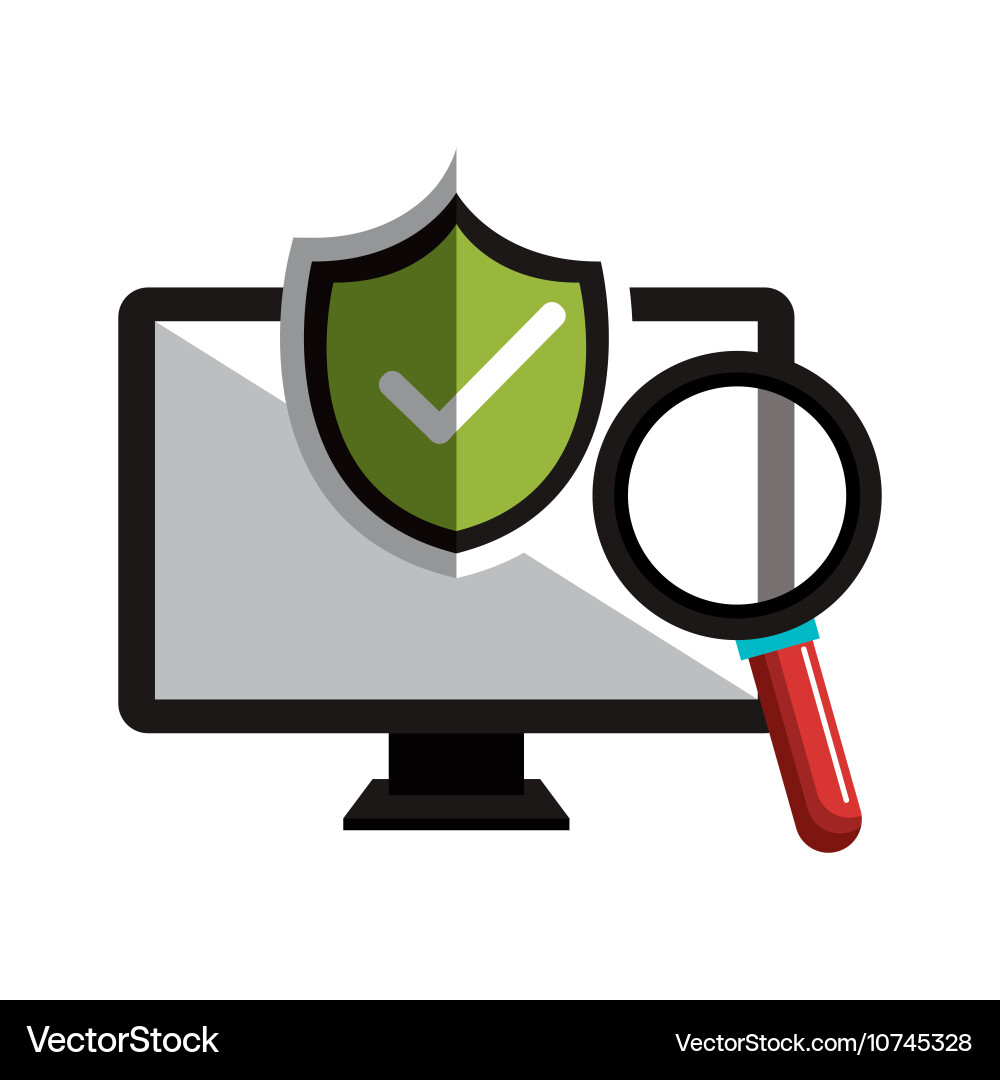 Monitor checkmark search design Vector Image