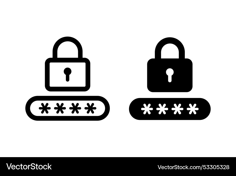 Password icon flat and line design style Password icon flat and line design style vector image