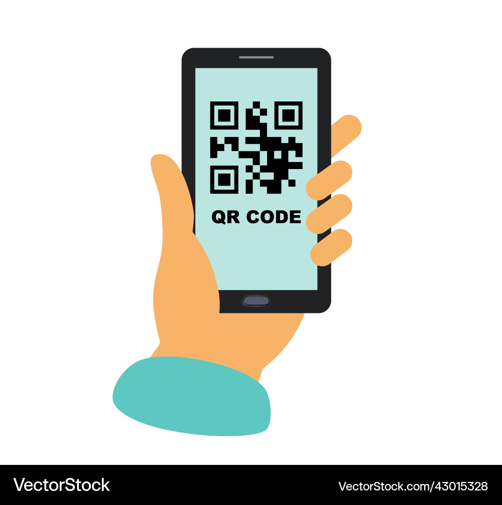 Scan the qr code with phone smartphone Vector Image