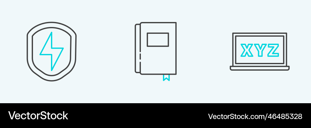 Set line xyz coordinate system secure shield Set line xyz coordinate system secure shield Vector Image