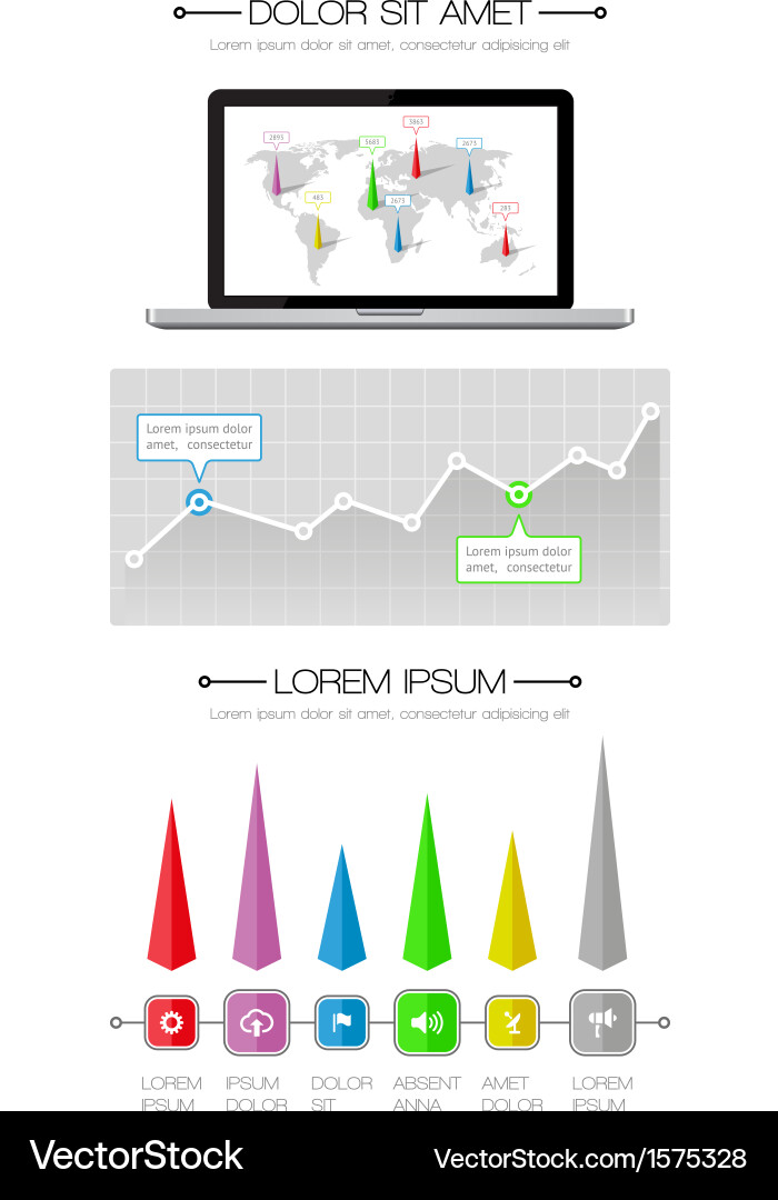 Ui infographics and web elements Vector Image