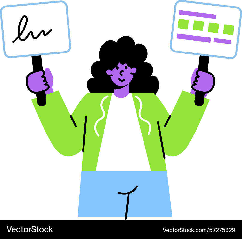 A flat style showing radio host Vector Image