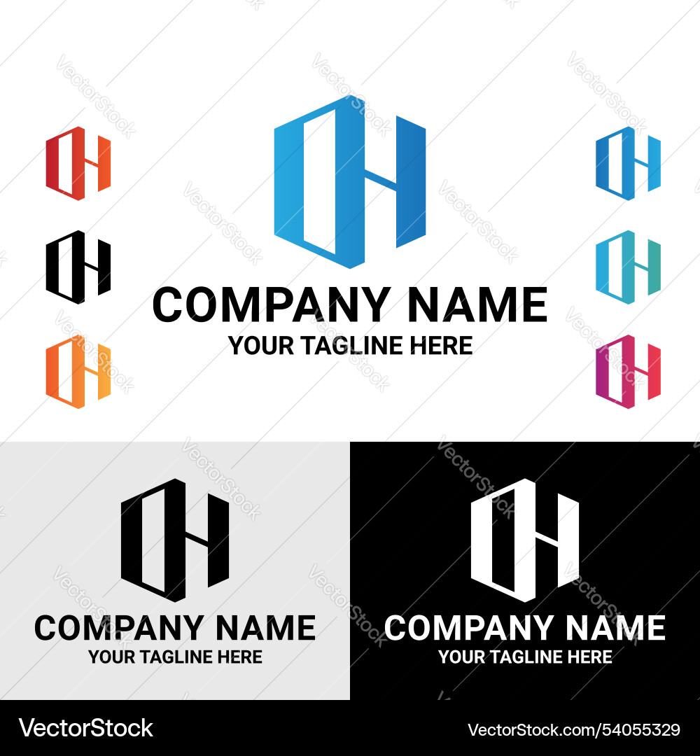 Abstract initial dh oh letter monogram logo Vector Image