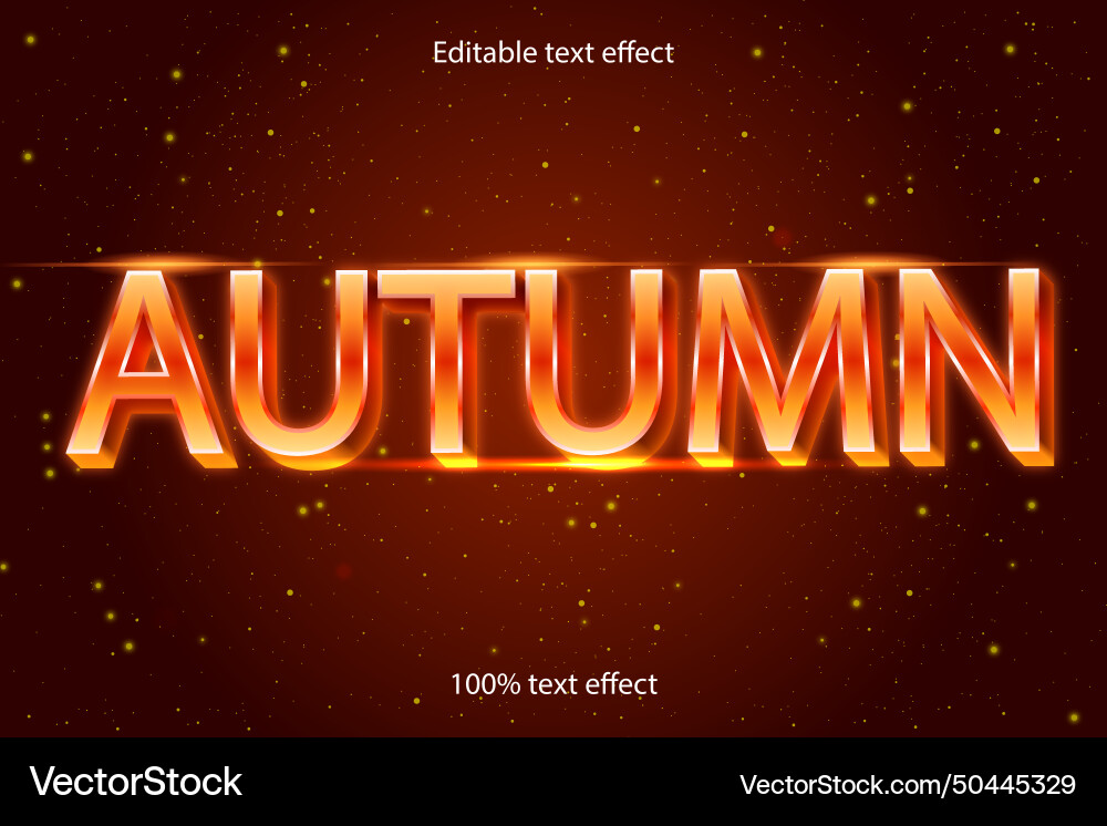 Autumn editable text effect retro style Vector Image
