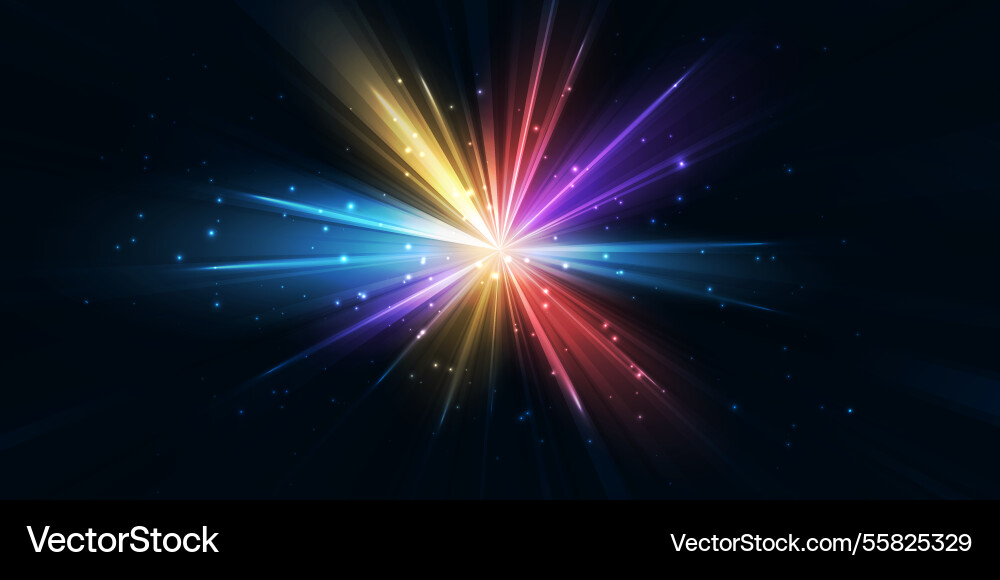Bright flash effect with rays and glare light Bright flash effect with rays and glare light vector image