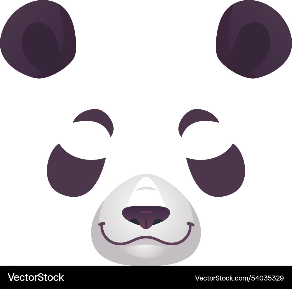Cartoon of a friendly panda bear face Cartoon of a friendly panda bear face vector image
