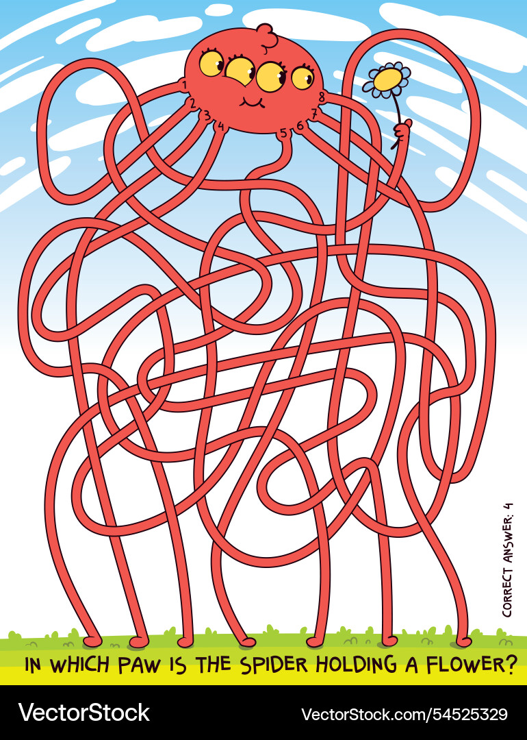 Children logic game to pass the maze in which paw Children logic game to pass the maze in which paw vector image