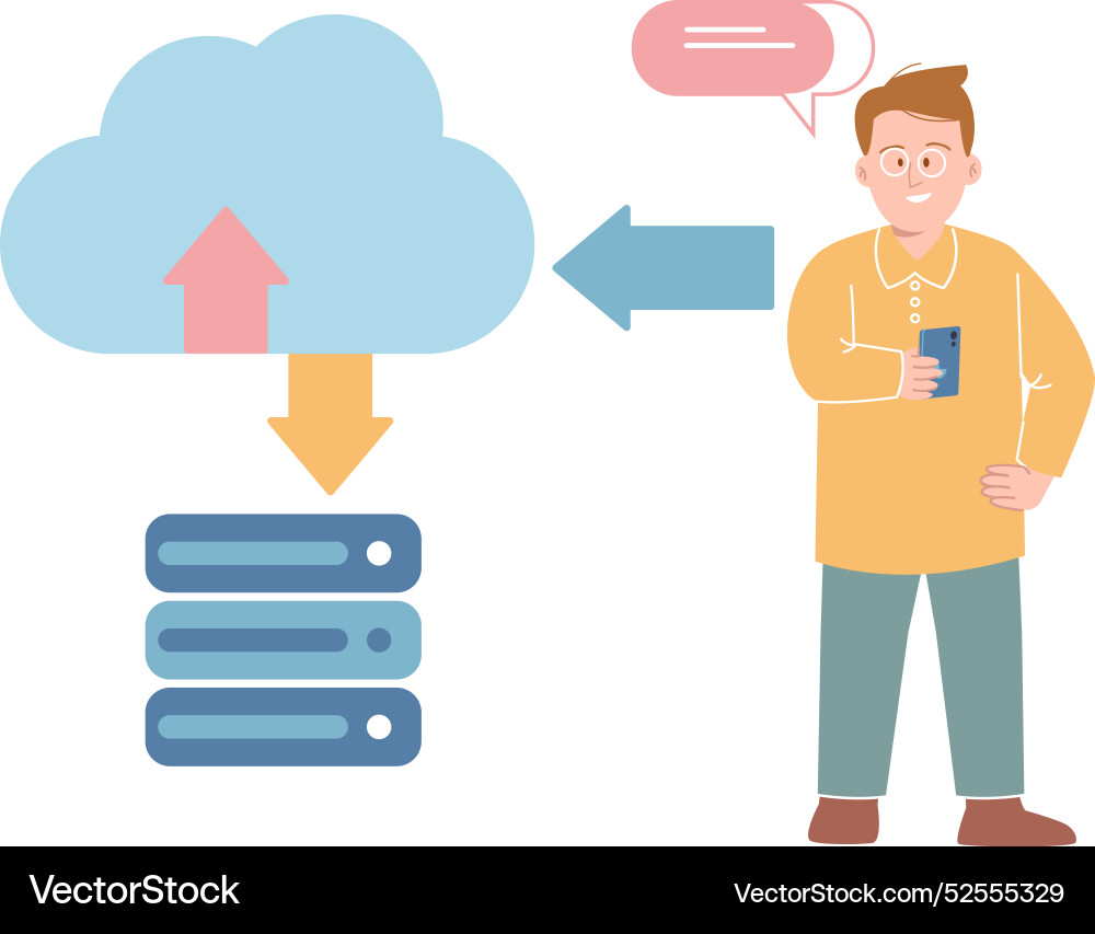 Cloud storage save synchronization transfer upload Cloud storage save synchronization transfer upload vector image
