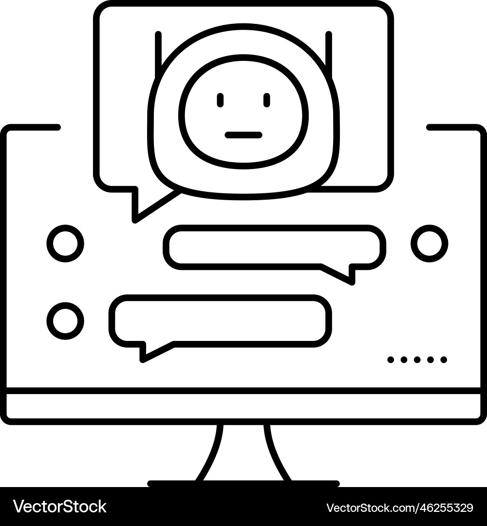 Dialog chat bot line icon Vector Image