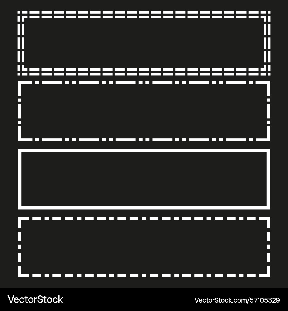 Dotted border frame dashed line pattern rectangle Vector Image