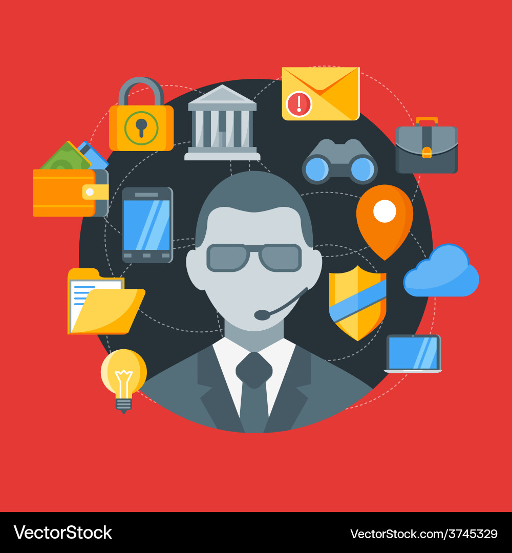 Flat design concept for security web ba Vector Image