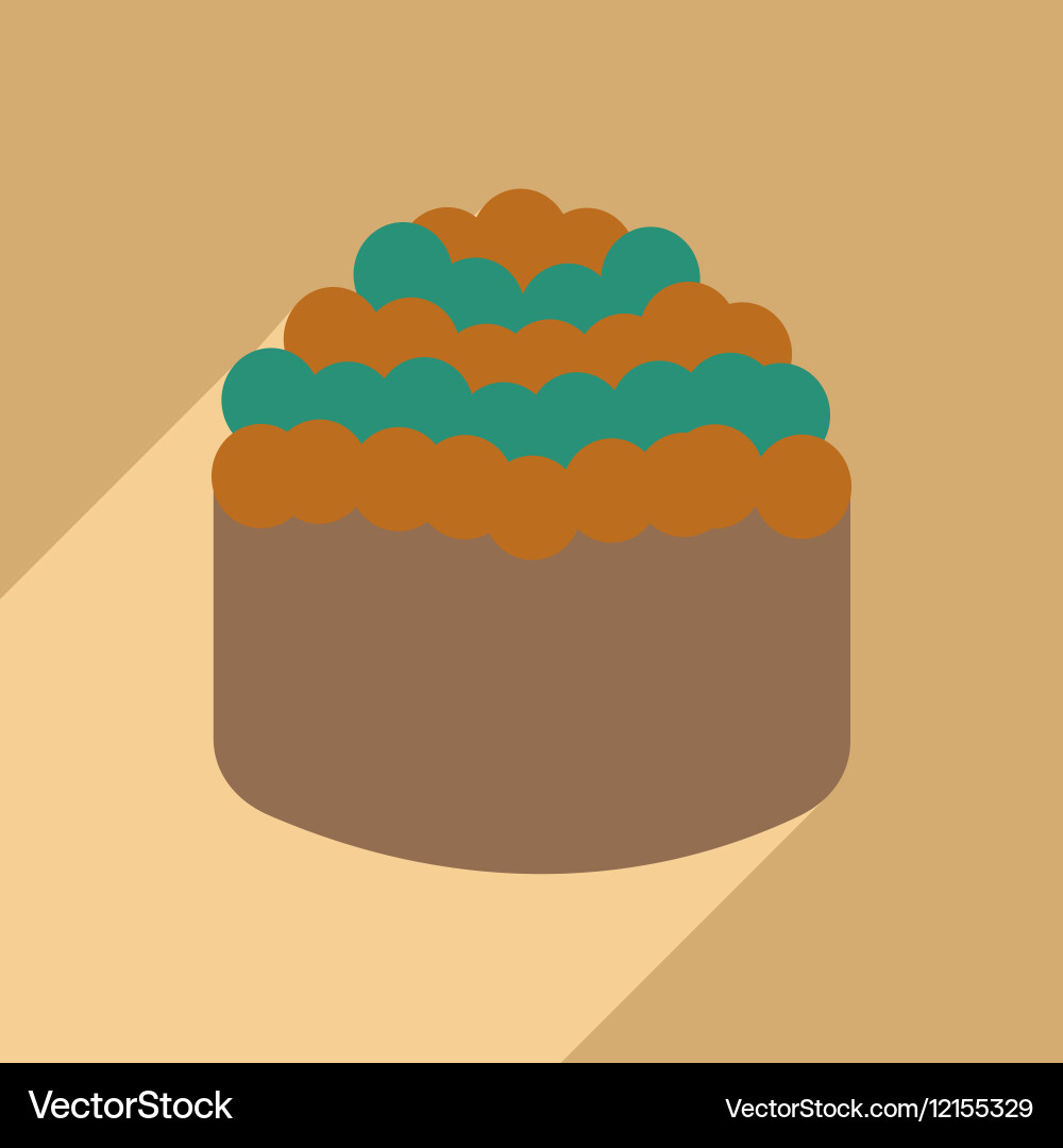 Flat with shadow icon and mobile application sushi Vector Image
