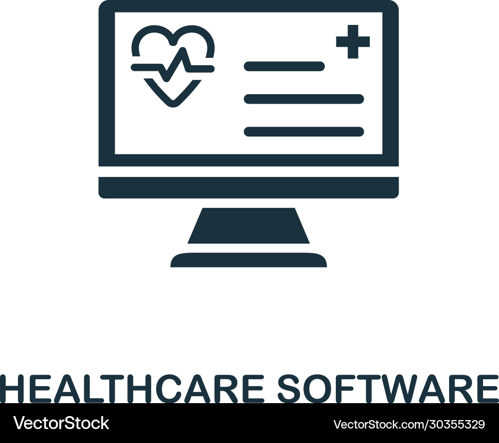 Healthcare software icon simple element from vector image
