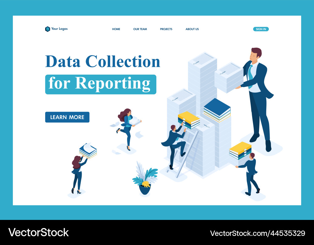 Isometric data collection for reporting audit Vector Image