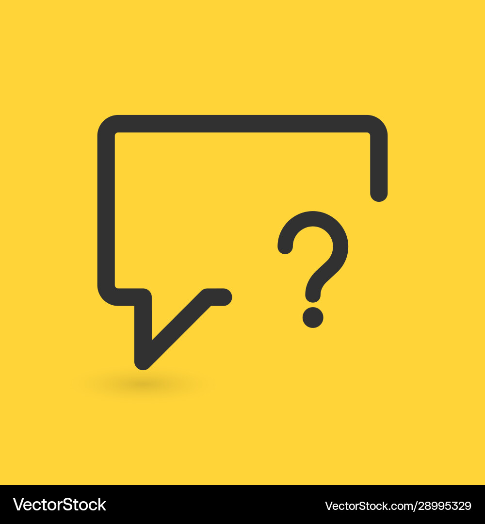 Linear chat bubble with question mark sign icon vector image