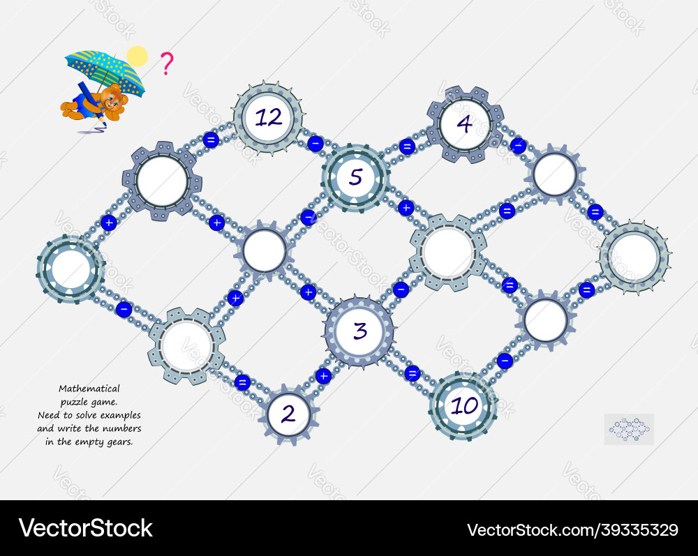 Mathematical logic puzzle game need to solve Vector Image