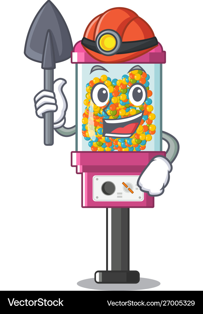 Miner candy vending machine with character Vector Image