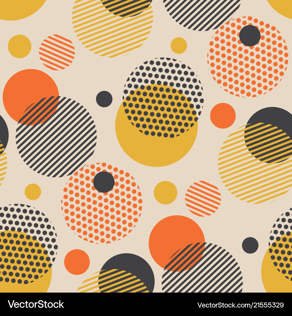 Retro Circle Pattern - Geometric Repeat vector image