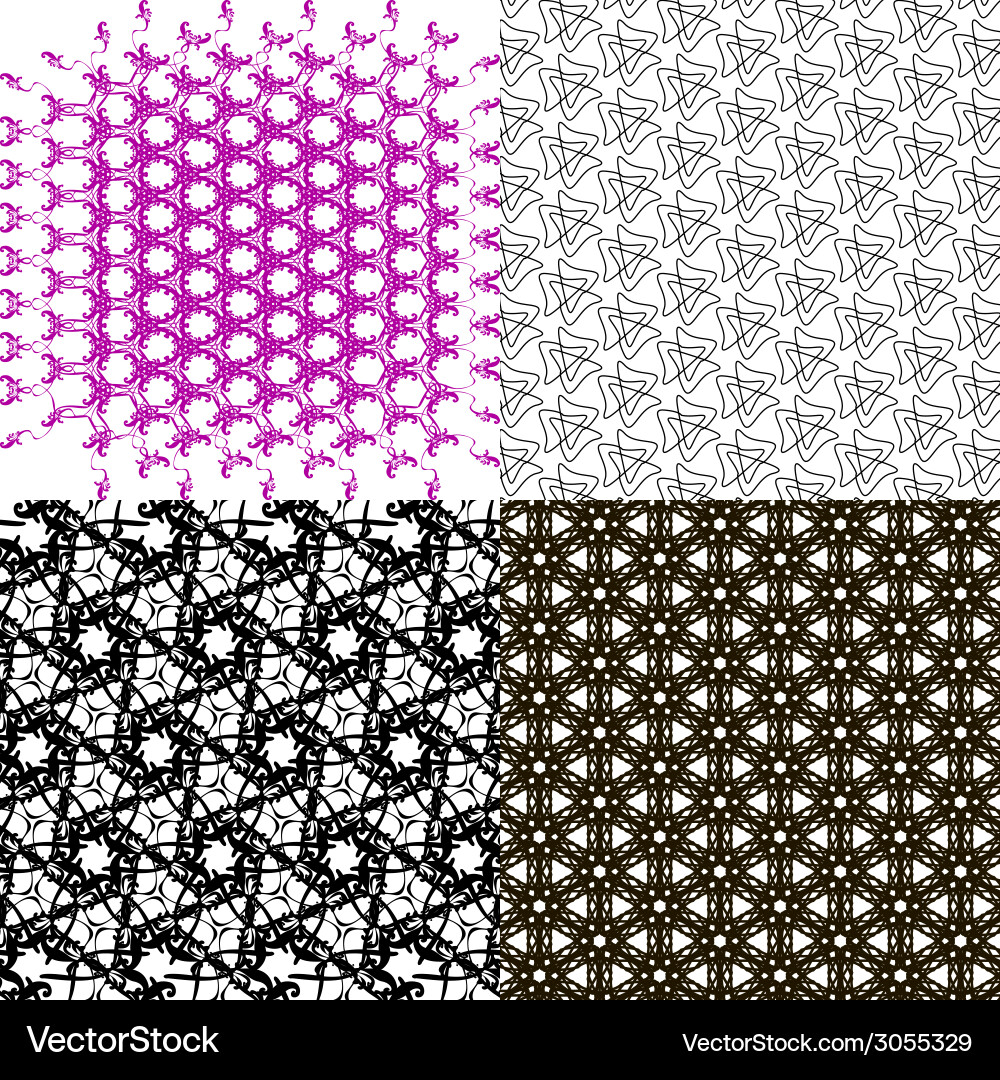 Set of geometric pattern in op art design Vector Image