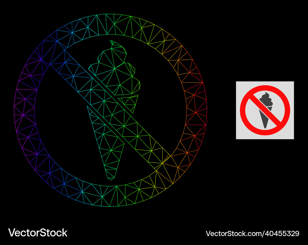 Spectral gradiented polygonal net forbidden ice Spectral gradiented polygonal net forbidden ice Vector Image