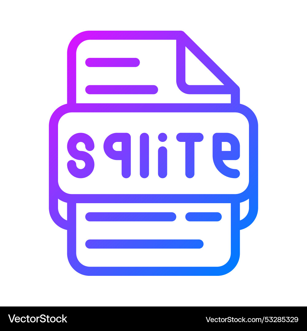 Sqlite document format file type icon database Sqlite document format file type icon database vector image