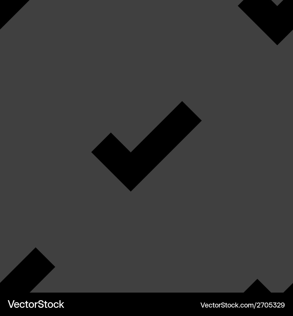 Tick web icon flat design seamless pattern Vector Image