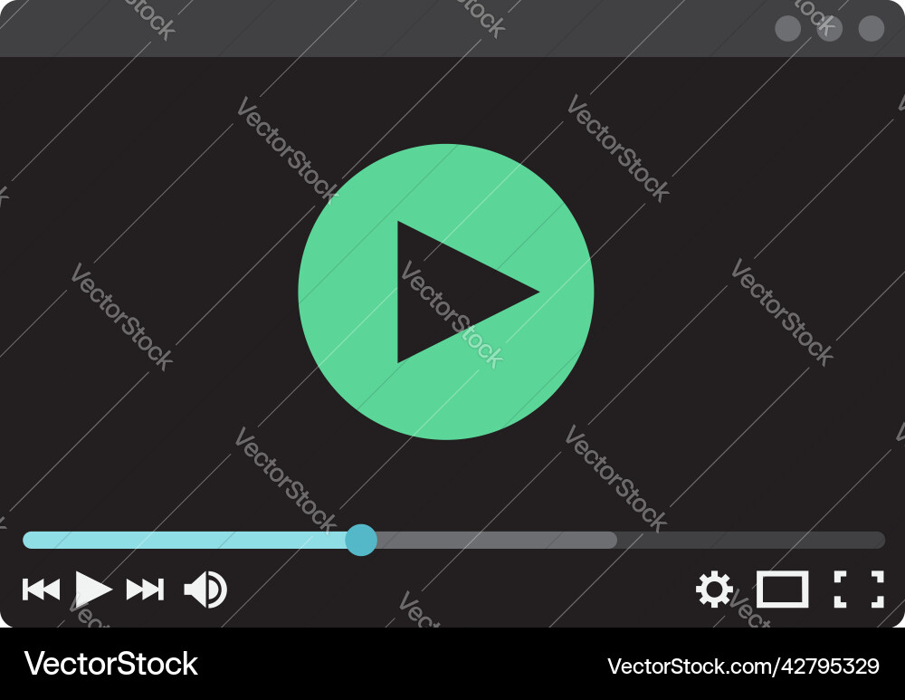 Video player ui ux web design template Vector Image