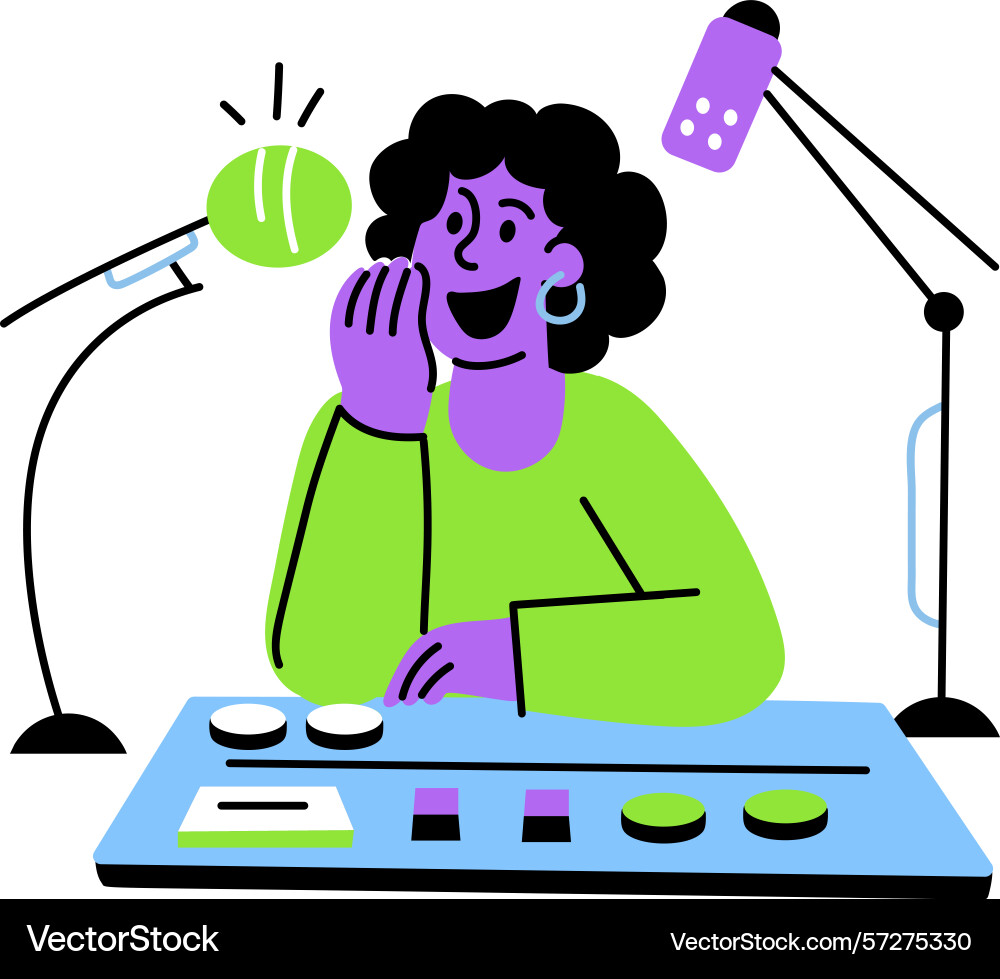 A character using virtual reality technology flat Vector Image