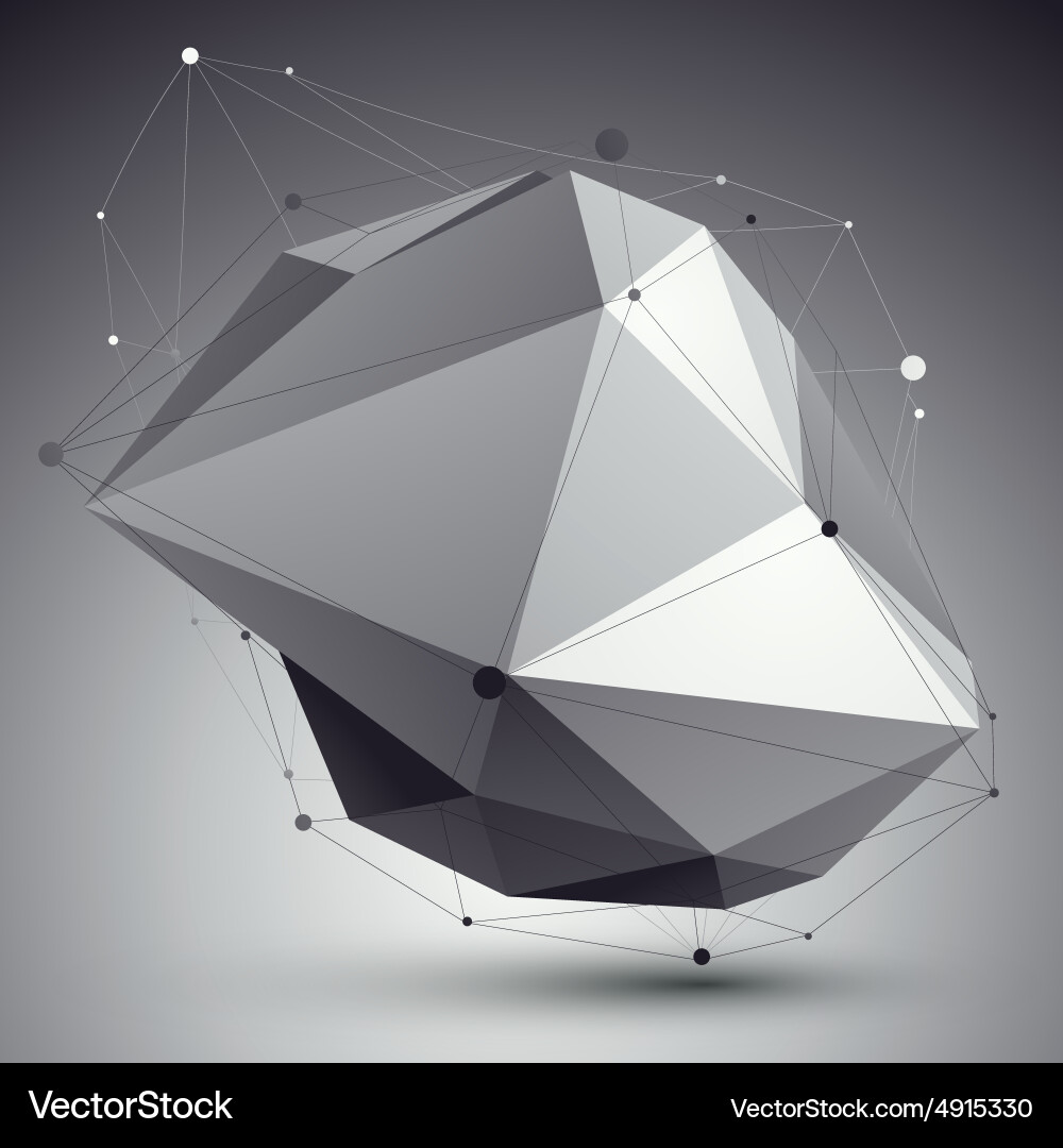 Abstract 3d structure polygonal network pattern vector image