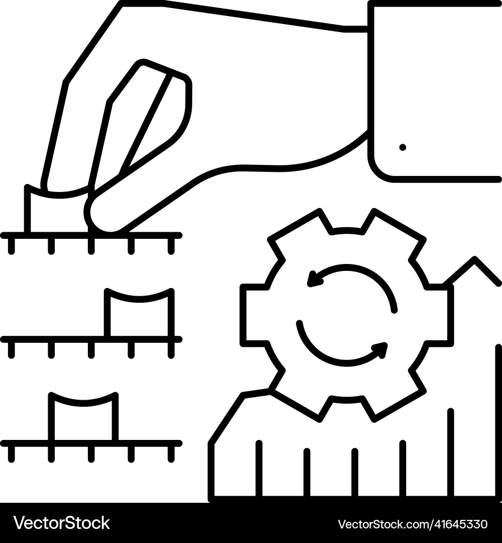 Analyzing and optimization line icon Vector Image