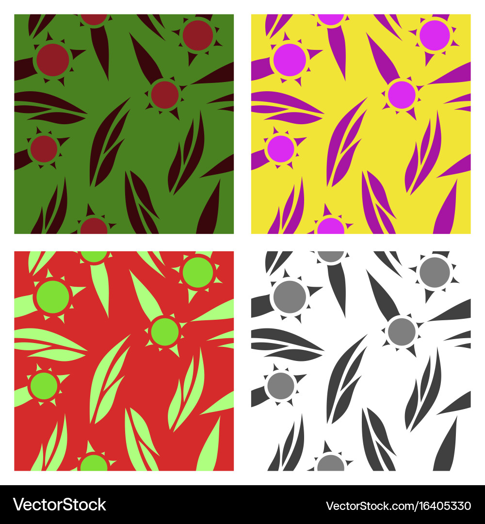 Assembly of patterns in flower style vector image
