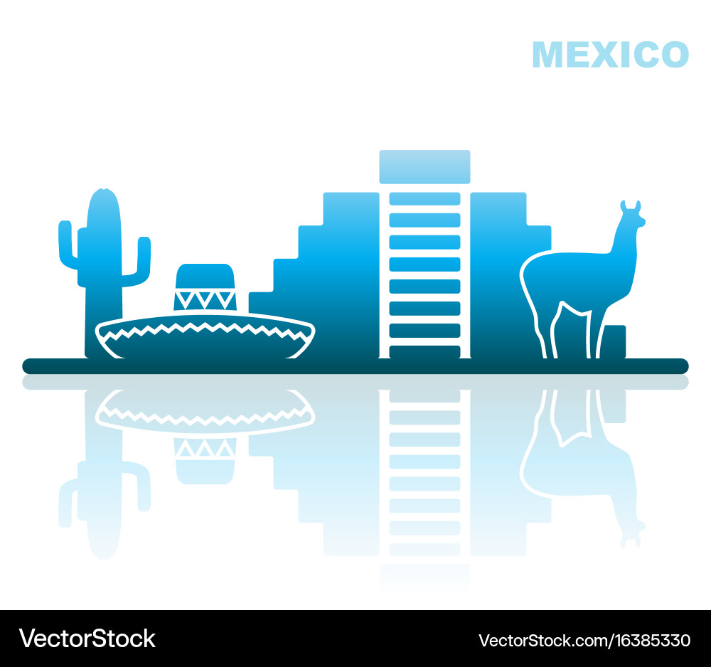 Attractions mexico abstract landscape Vector Image