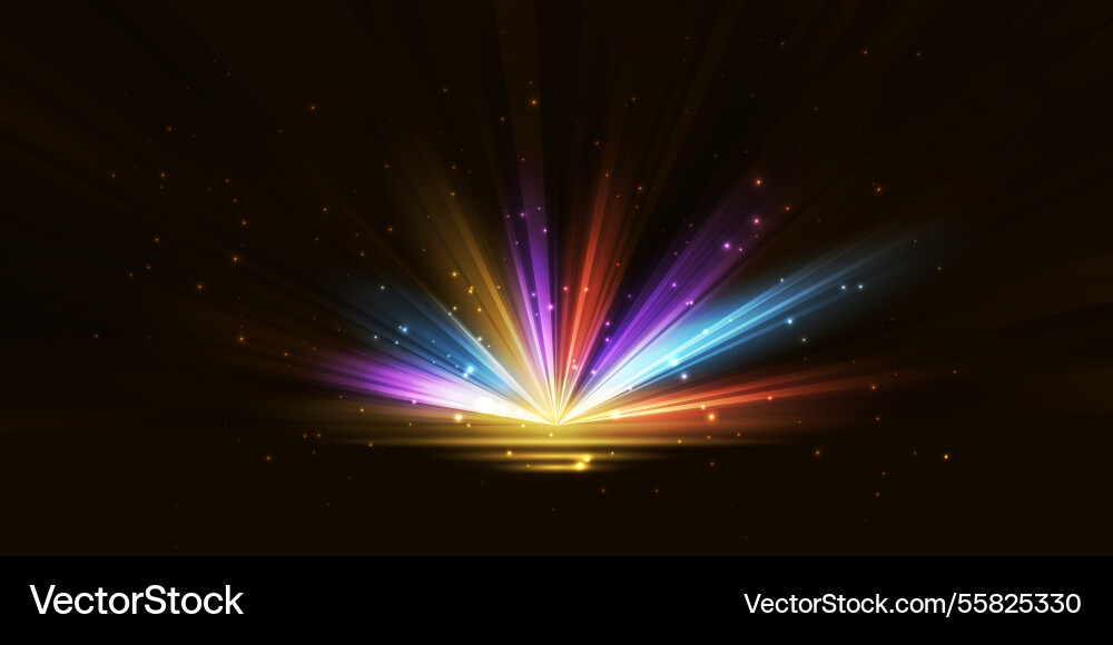 Bright flash effect with rays and glare light Bright flash effect with rays and glare light vector image