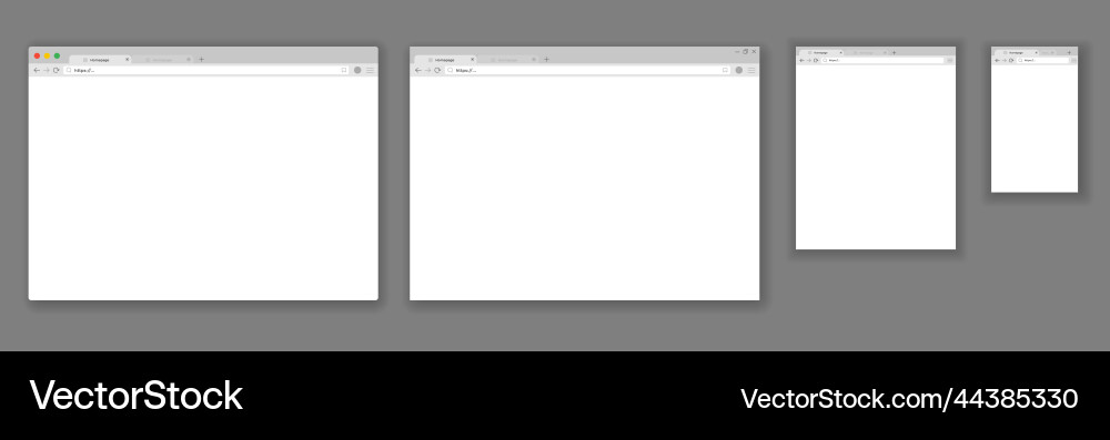 Browser mockups set web windows screen internet Browser mockups set web windows screen internet Vector Image