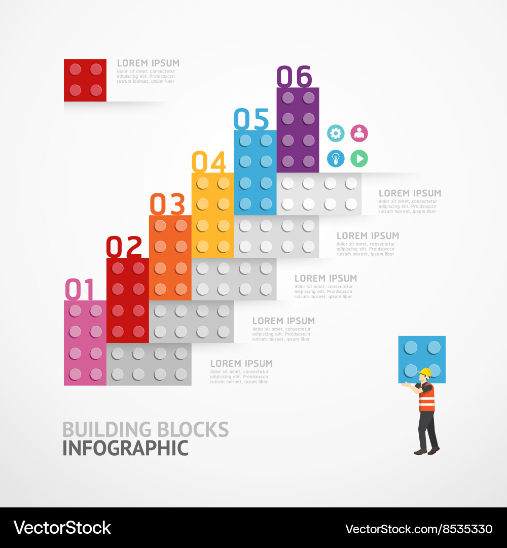 Building Blocks Infographic Template vector image