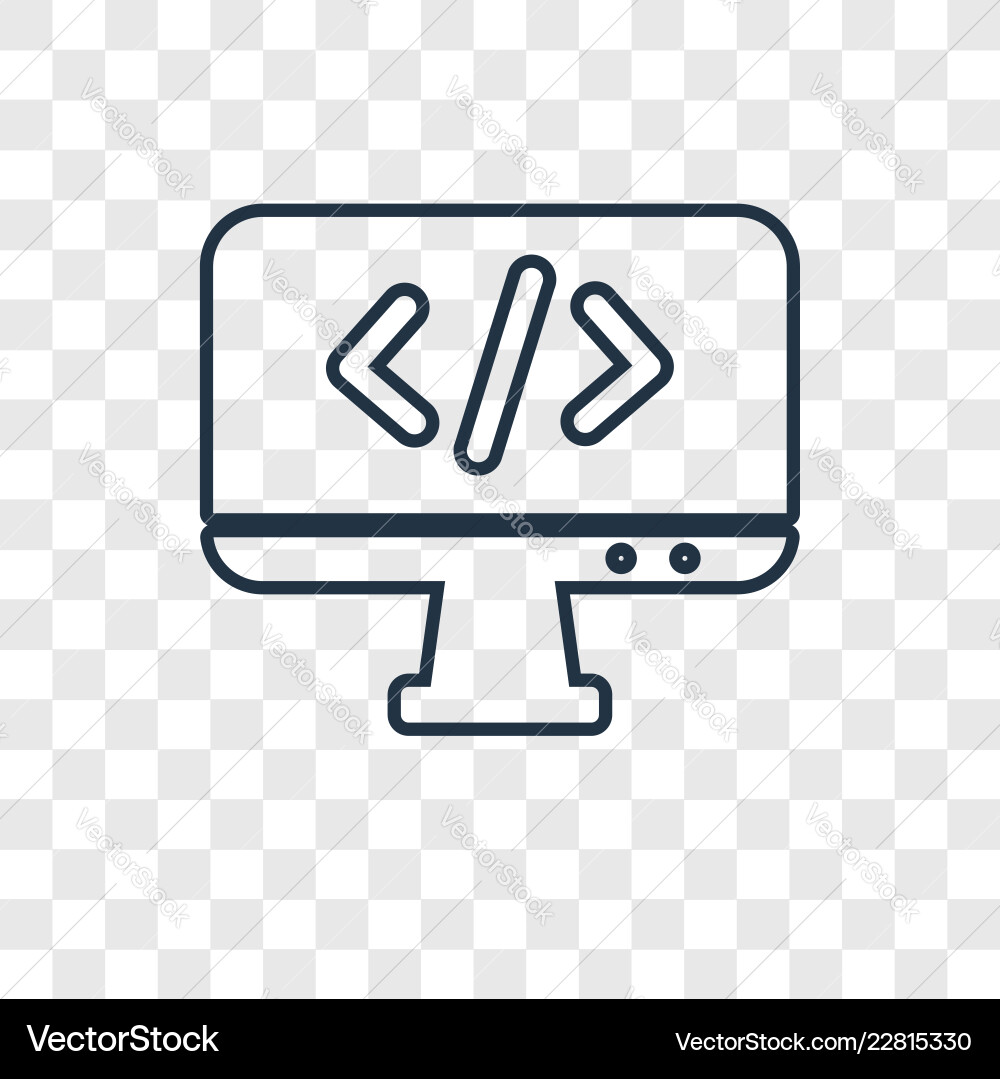 Coding concept linear icon isolated Coding concept linear icon isolated Vector Image