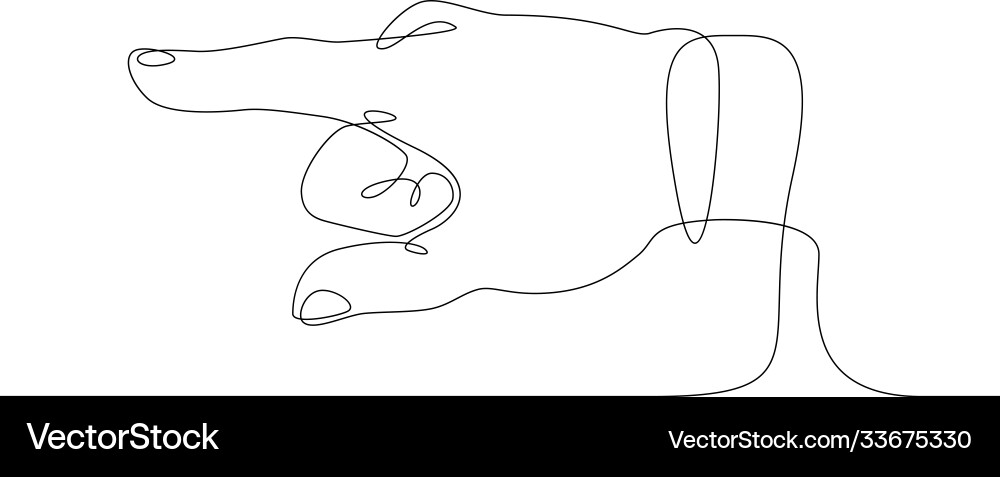Continuous line drawing hand pointing direction Vector Image