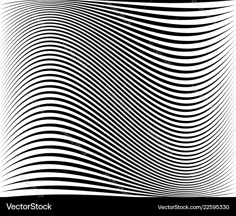 Dynamic Monochrome Wave Pattern Vector Image