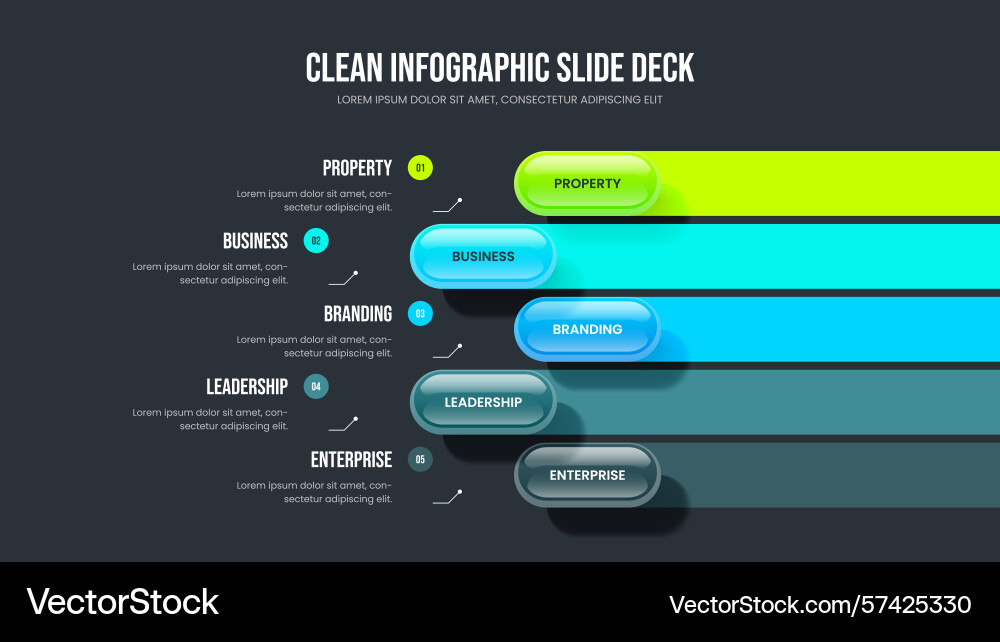 Enterprise introduction five step diagram slide Vector Image