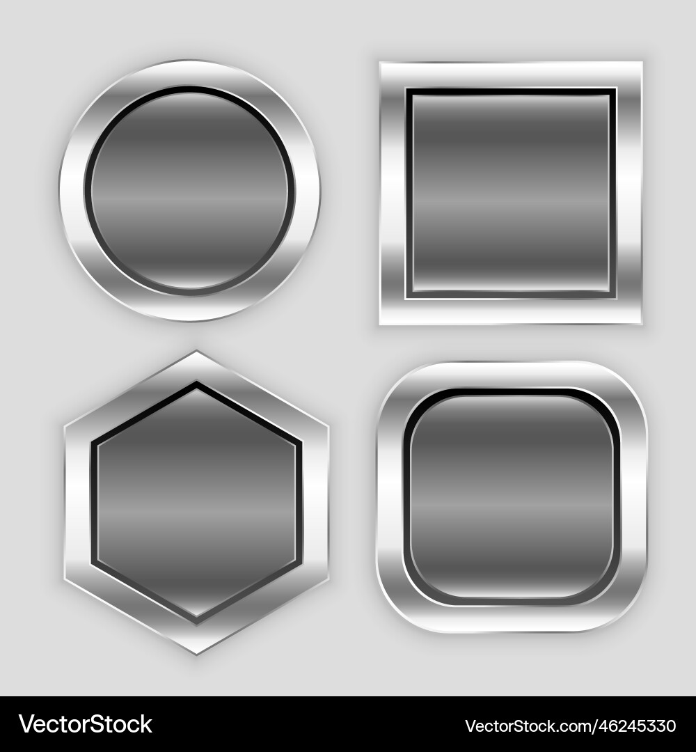 Glossy button icons in different shapes Vector Image