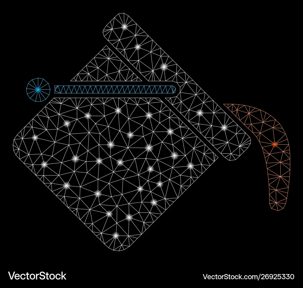Glossy mesh network paint color bucket with flare Vector Image