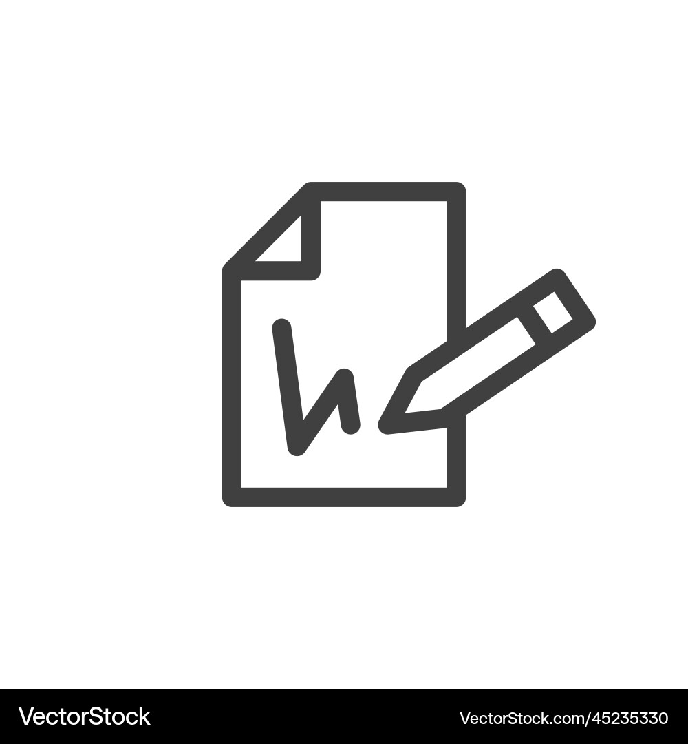 Icon for signing the document a simple image vector image