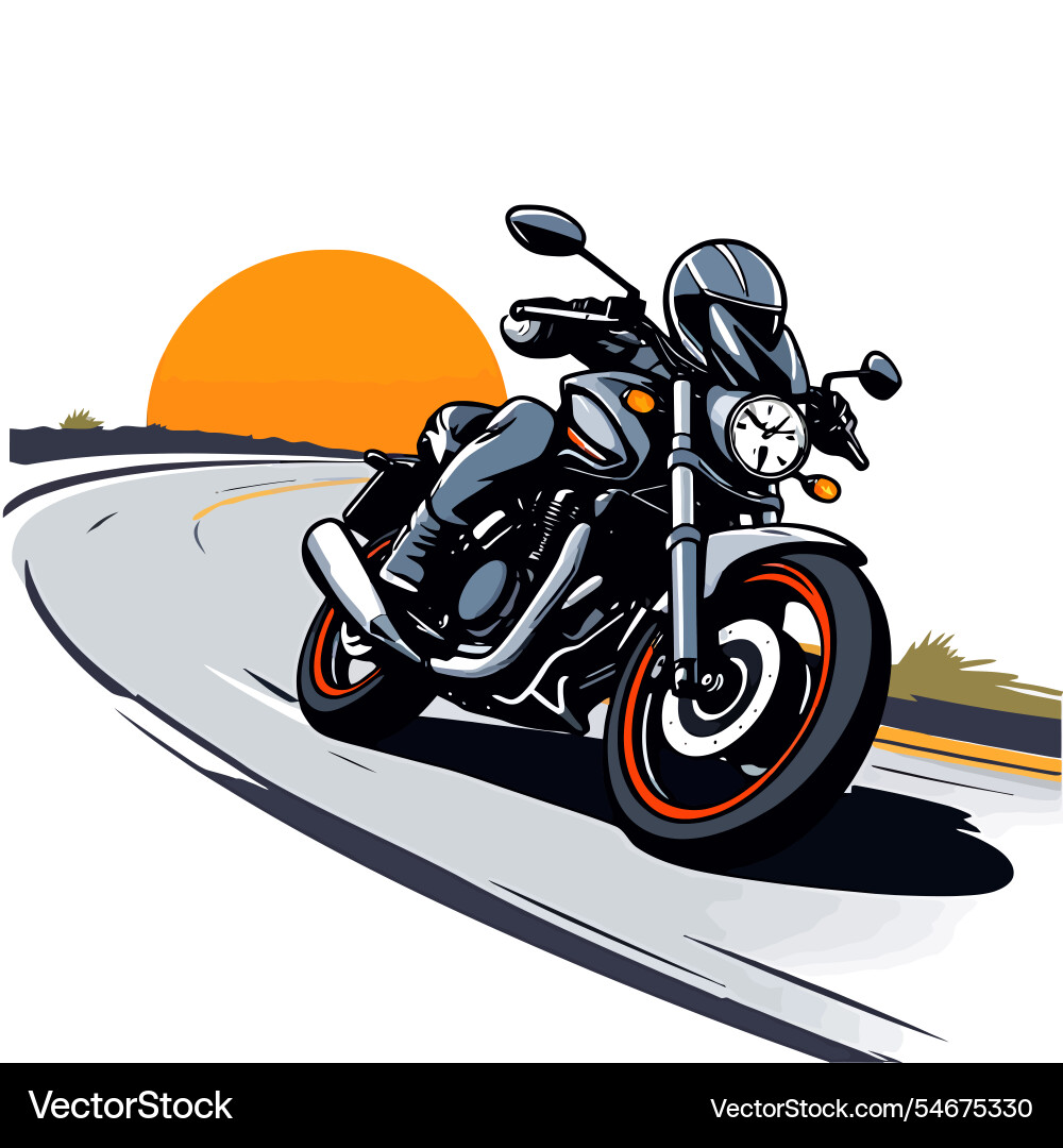 Motorrad auf dem Highway Vektorbild